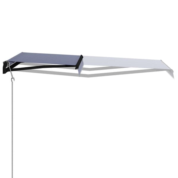 vidaXL Markis automatiskt infällbar 350x250 cm blå och vit - Markiser