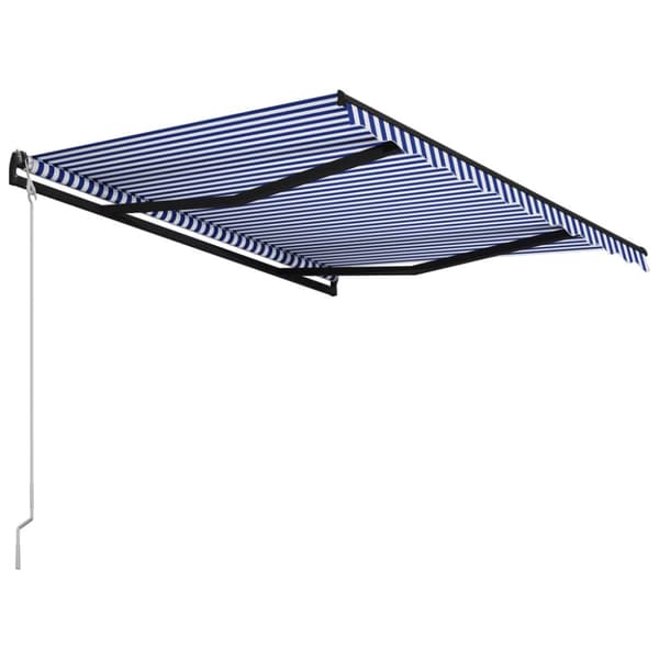 vidaXL Markis automatiskt infällbar 350x250 cm blå och vit - Markiser
