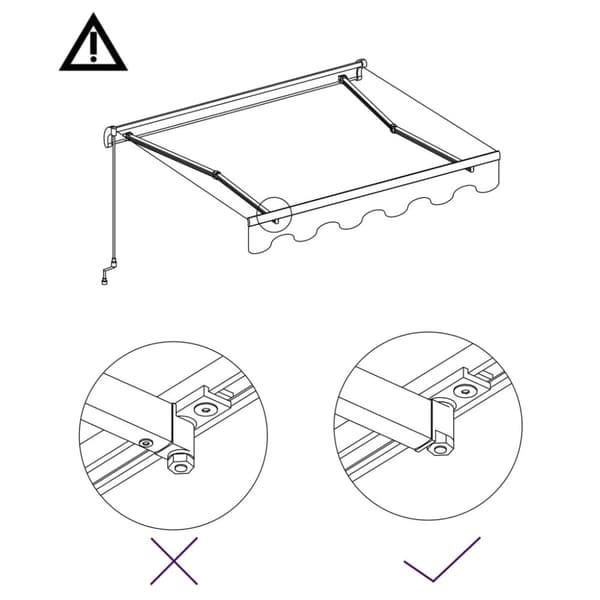 vidaXL Markis automatiskt infällbar 350x250 cm blå och vit - Markiser
