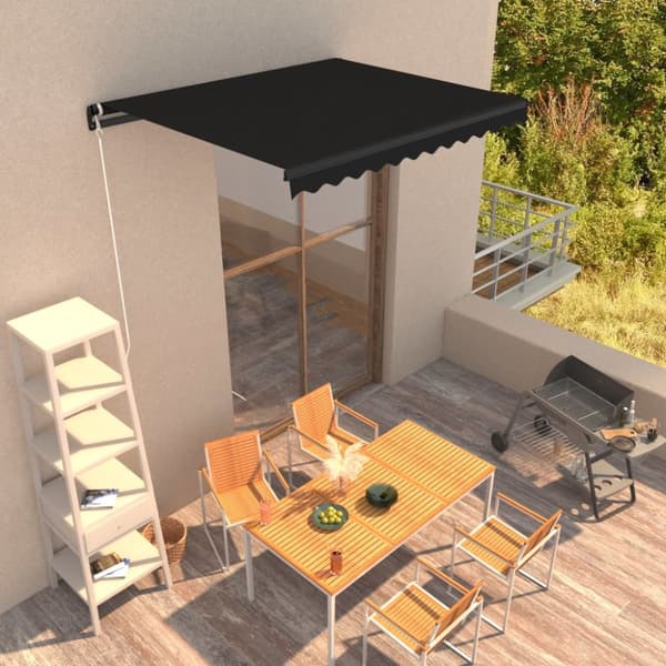 vidaXL Markis manuellt infällbar 350x250 cm antracit - Markiser