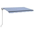 Miniatyrbillede 3 af 10: vidaXL markise m. LED + vindsensor 400x300 cm automatisk blå og hvid -  Markiser