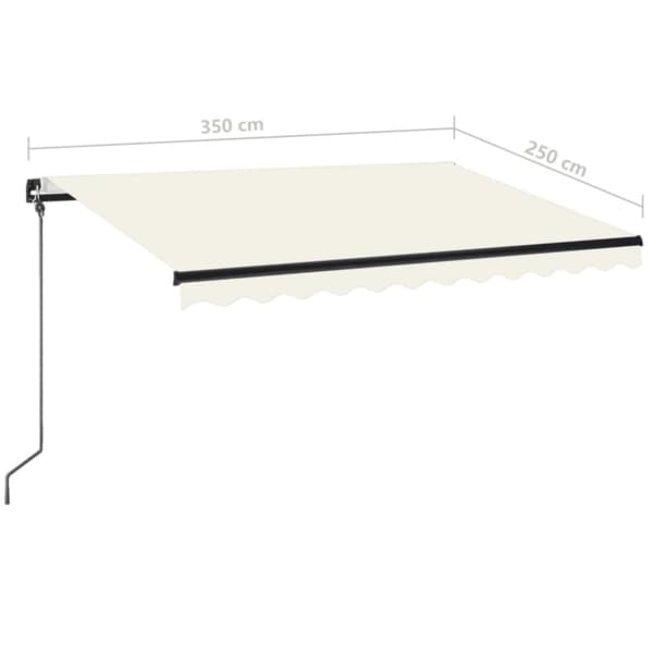 vidaXL Manuaalisesti sisäänkelattava markiisi LEDillä 350x250 cm kerma -  Markiisit