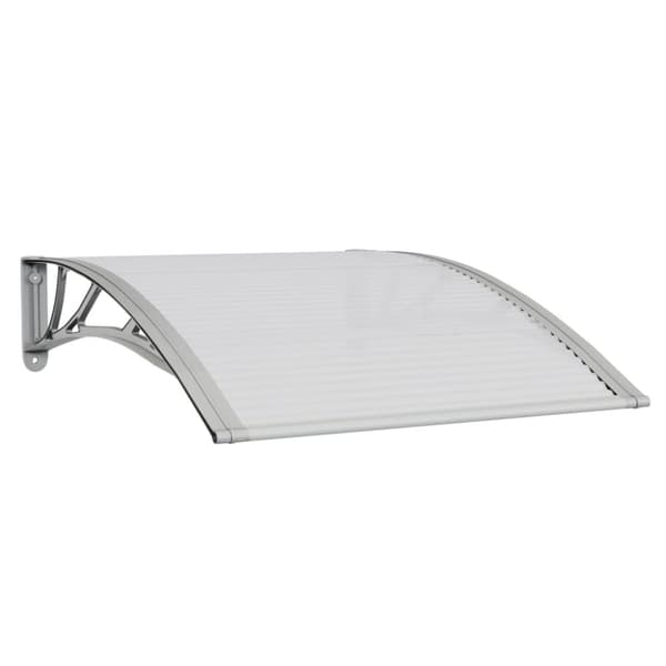 vidaXL Entrétak grå och transparent 100x75 cm polykarbonat - Markiser