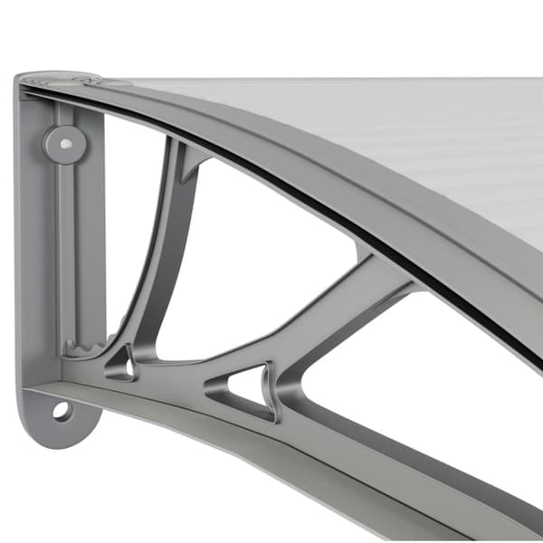 vidaXL Entrétak grå och transparent 100x75 cm polykarbonat -  Markiser