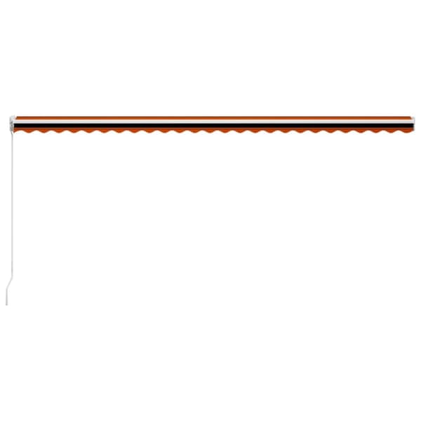 vidaXL Markis manuellt infällbar 600x300 cm orange och brun - Markiser