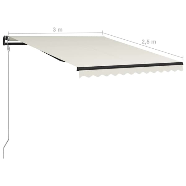 vidaXL Automaattisesti sisäänkelattava markiisi 300x250 cm kerma - Markiisit