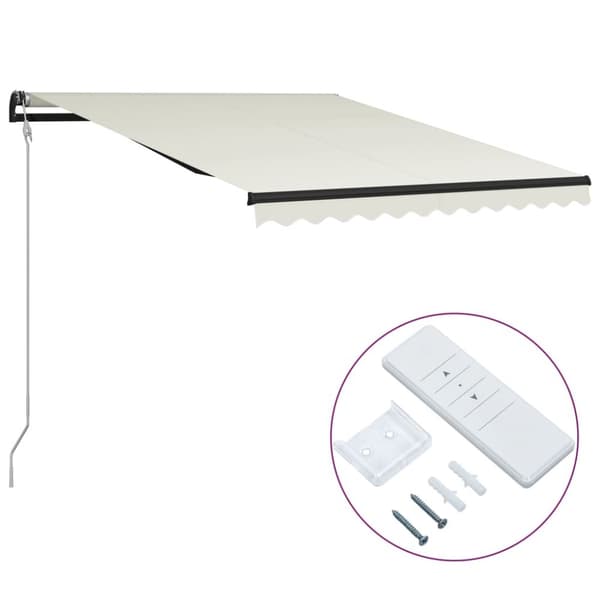 vidaXL Automaattisesti sisäänkelattava markiisi 300x250 cm kerma - Markiisit
