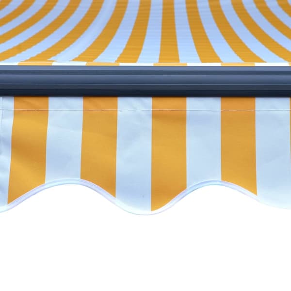 vidaXL Markis manuellt infällbar med LED 300x250 cm gul och vit - Markiser