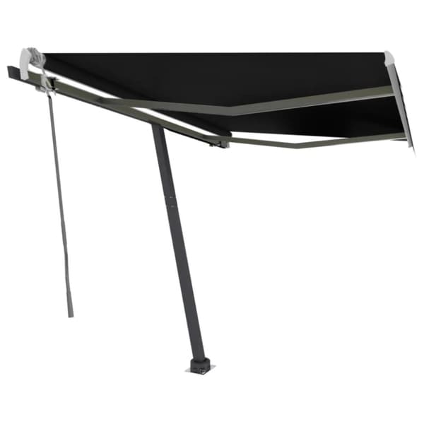 vidaXL Käsin sisäänkelattava markiisi LEDillä 300x250 cm antrasiitti - Markiisit