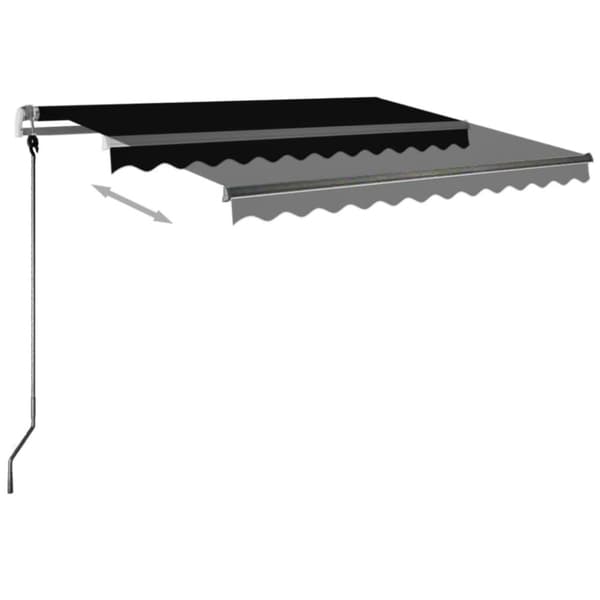 vidaXL Käsin sisäänkelattava markiisi LEDillä 300x250 cm antrasiitti - Markiisit