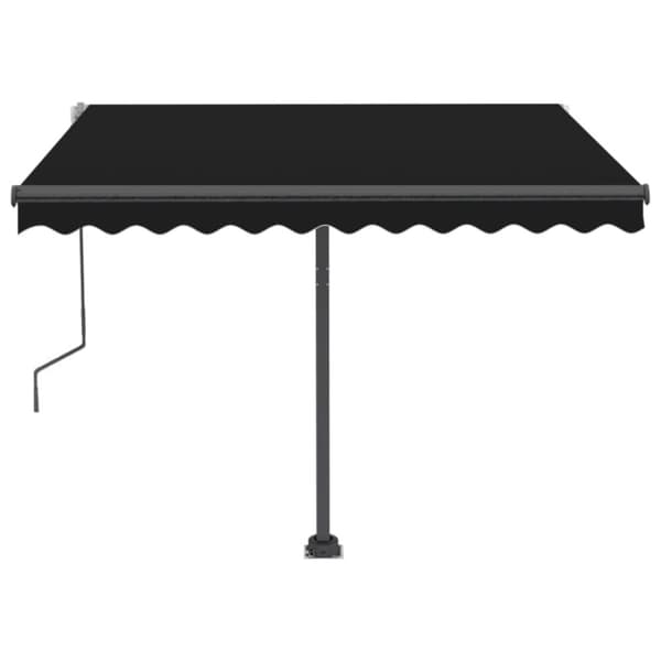 vidaXL Käsin sisäänkelattava markiisi LEDillä 300x250 cm antrasiitti - Markiisit