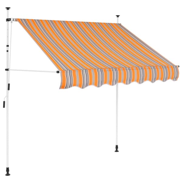 vidaXL Sisäänkelattava markiisi 100 cm sinikeltaiset raidat -  Markiisit