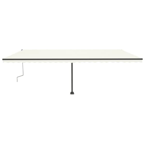 vidaXL Markis manuellt infällbar med LED 600x300 cm gräddvit - Markiser