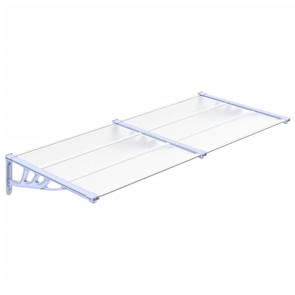 vidaXL Ovikatos harmaa ja läpinäkyvä 199x90 cm polykarbonaatti -  Markiisit