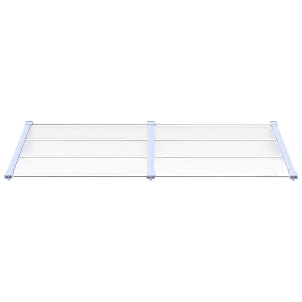 vidaXL Ovikatos harmaa ja läpinäkyvä 199x90 cm polykarbonaatti - Markiisit