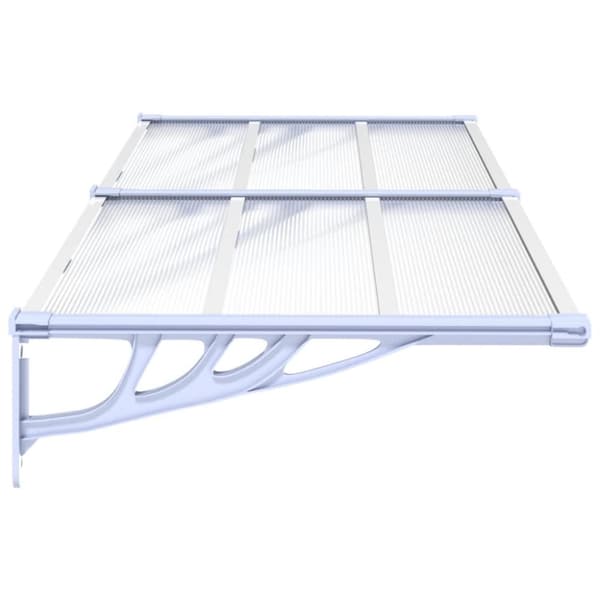 vidaXL Ovikatos harmaa ja läpinäkyvä 199x90 cm polykarbonaatti - Markiisit