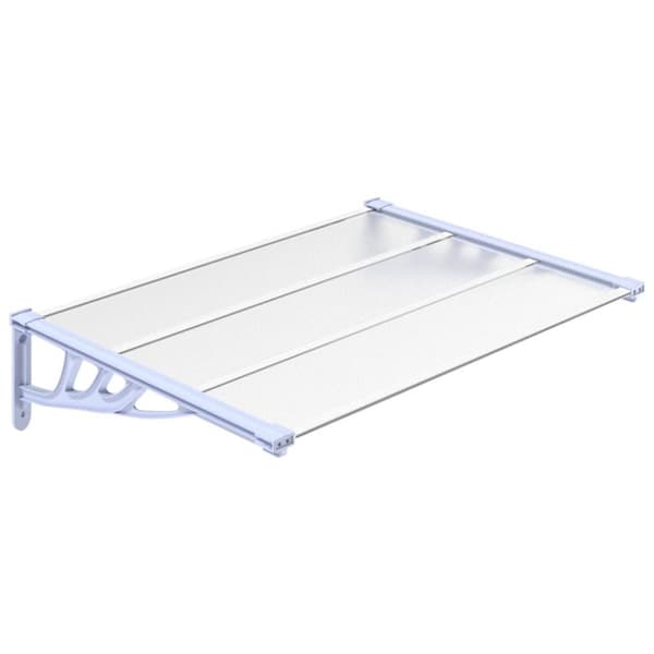 vidaXL Ovikatos harmaa ja läpinäkyvä 122x90 cm polykarbonaatti -  Markiisit