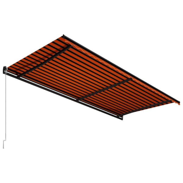 vidaXL Markis manuellt infällbar 600x300 cm orange och brun - Markiser