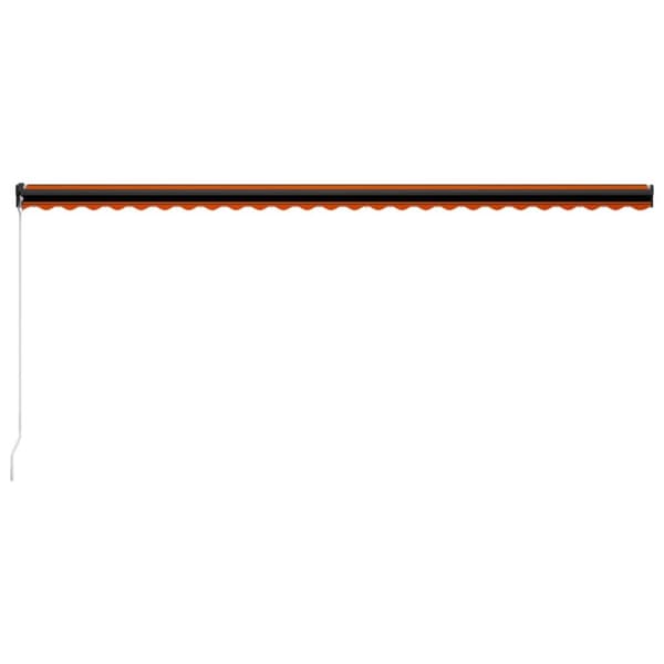 vidaXL Markis manuellt infällbar 600x300 cm orange och brun - Markiser