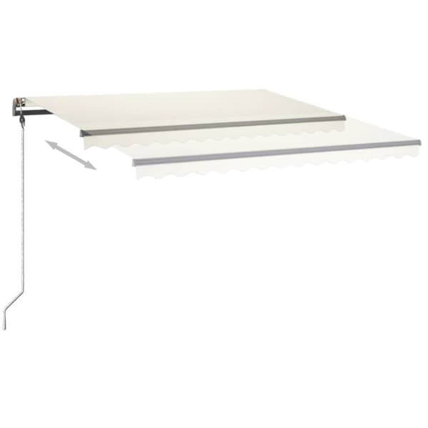 vidaXL markise m. LED-lys 450x350 cm manuel betjening cremefarvet - Markiser