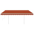 Miniatyrbild 4 av 11: vidaXL Markis med LED manuellt infällbar 4x3 m orange och brun -  Markiser