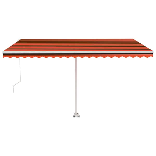 vidaXL Käsin sisäänkelattava markiisi LEDillä 400x300 cm oranssiruskea -  Markiisit
