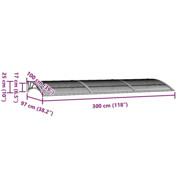 vidaXL Entrétak svart 300x100 cm polykarbonat - Markiser