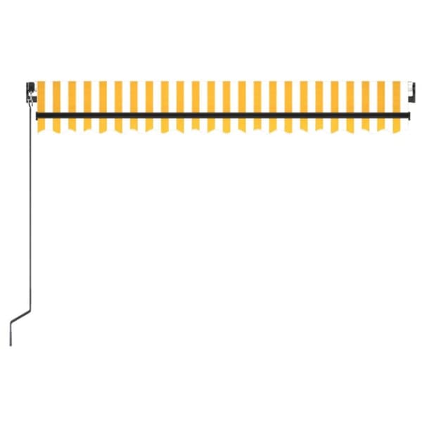 vidaXL Markis manuellt infällbar 400x350 cm gul och vit - Markiser
