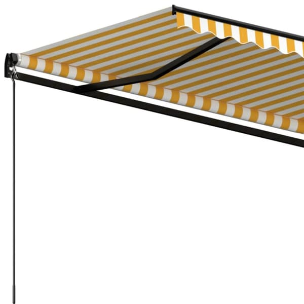 vidaXL Markis manuellt infällbar 400x350 cm gul och vit - Markiser