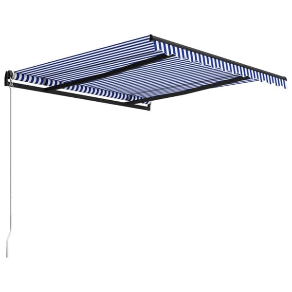vidaXL Markis manuellt infällbar 300x250 cm blå och vit - Markiser