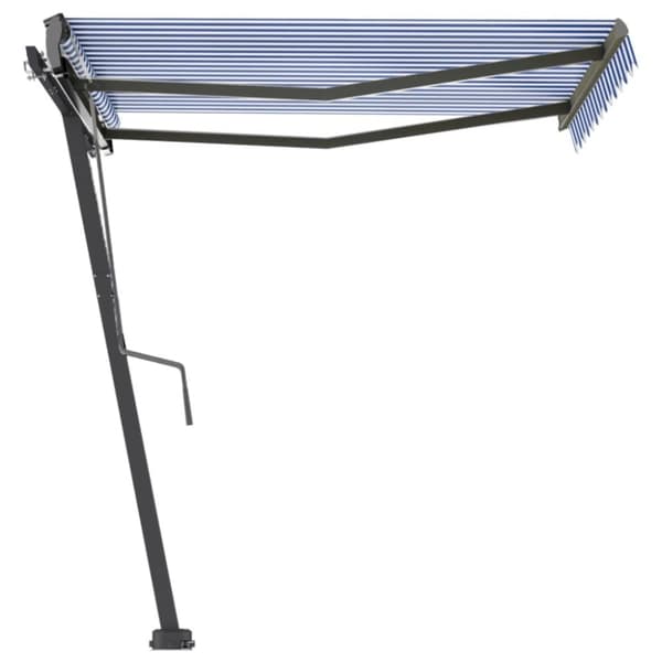 vidaXL Fristående markis manuell 300x250 cm blå/vit - Markiser