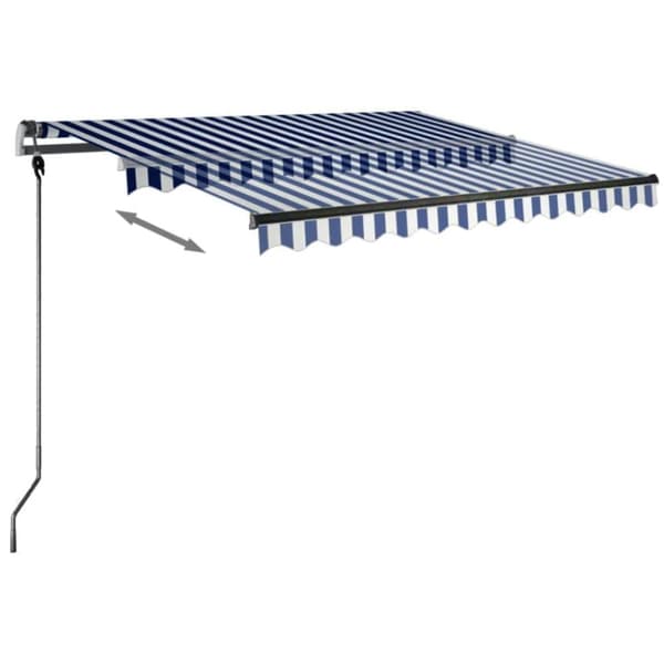 vidaXL Fristående markis manuell 300x250 cm blå/vit - Markiser