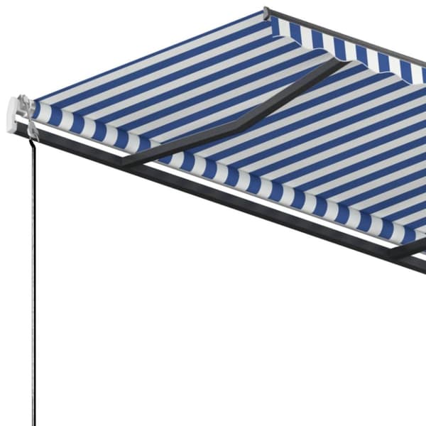 vidaXL Fristående markis manuell 300x250 cm blå/vit - Markiser
