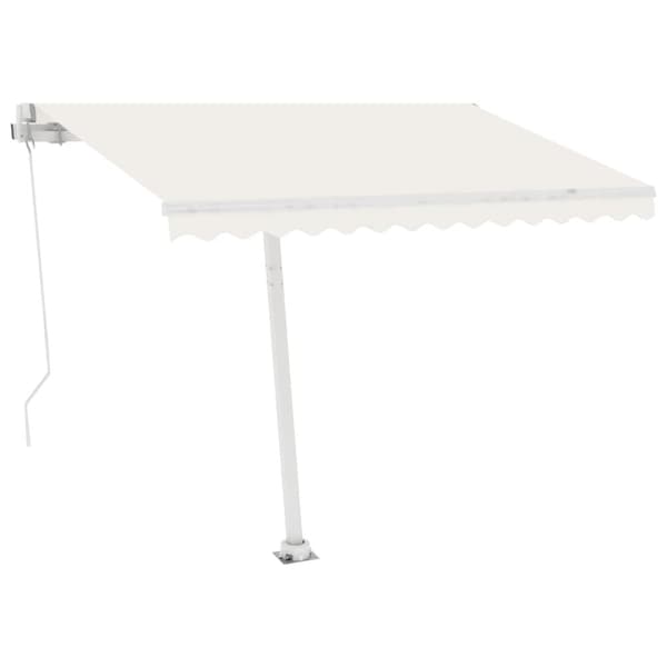 vidaXL Vapaasti seisova sisäänkelattava markiisi 300x250 cm kerma - Markiisit