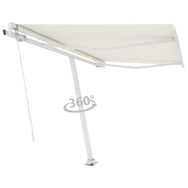 vidaXL Vapaasti seisova sisäänkelattava markiisi 300x250 cm kerma - Markiisit