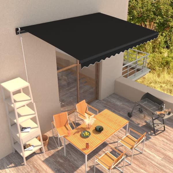 vidaXL Manuaalisesti sisäänkelattava markiisi 400x300 cm antrasiitti -  Markiisit