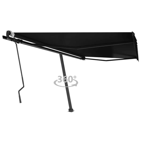 vidaXL Vapaasti seisova sisäänkelattava markiisi 400x300cm antrasiitti - Markiisit