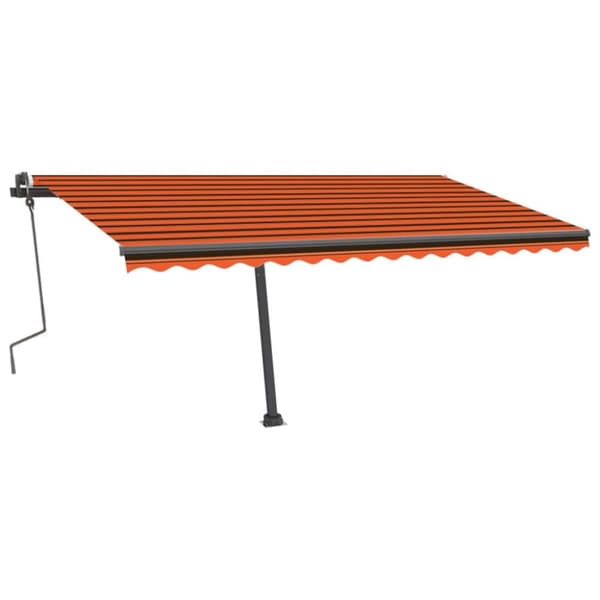 vidaXL Markis manuellt infällbar med LED 400x300 cm orange och brun - Markiser