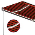 Miniatyrbild 7 av 11: vidaXL Markis manuellt infällbar med LED 400x300 cm orange och brun -  Markiser