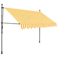 Miniatyrbild 3 av 9: vidaXL Markis manuellt infällbar med LED 300 cm vit och orange -  Markiser