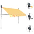 Miniatyrbild 4 av 9: vidaXL Markis manuellt infällbar med LED 300 cm vit och orange -  Markiser