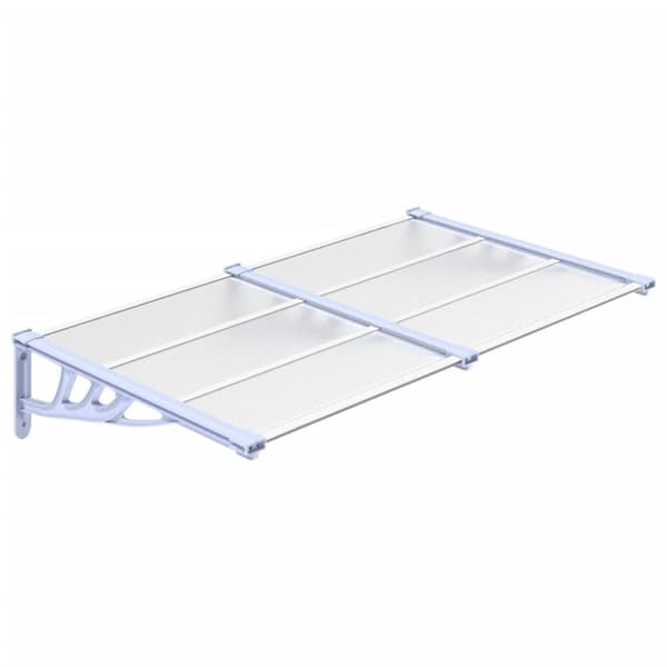 vidaXL Ovikatos harmaa ja läpinäkyvä 152,5x90 cm polykarbonaatti - Markiisit