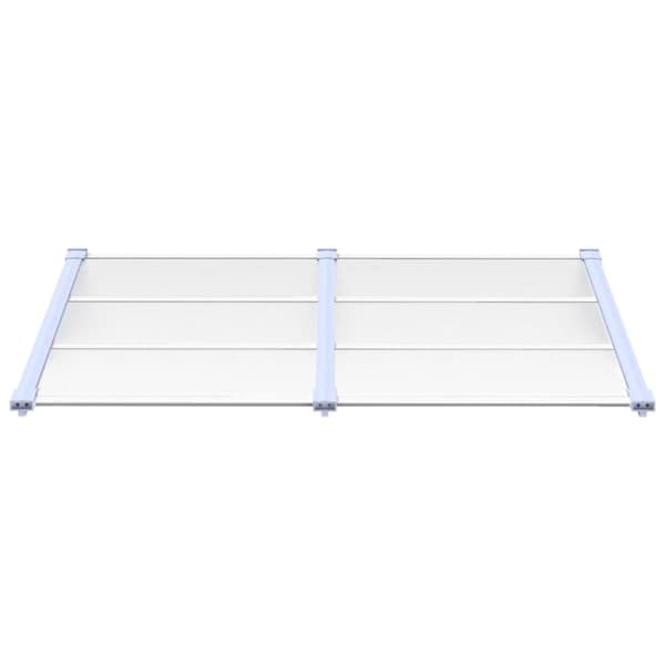 vidaXL Ovikatos harmaa ja läpinäkyvä 152,5x90 cm polykarbonaatti - Markiisit