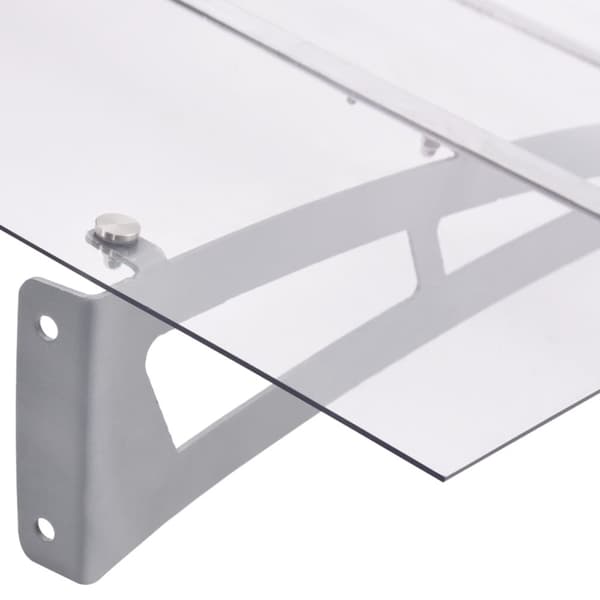 vidaXL Ovikatos hopea ja läpinäkyvä 120x90 cm polykarbonaatti -  Markiisit