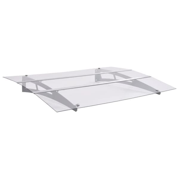 vidaXL Ovikatos hopea ja läpinäkyvä 120x90 cm polykarbonaatti -  Markiisit