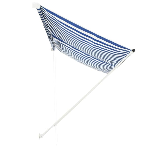 vidaXL foldemarkise 300x150 cm blå og hvid -  Markiser