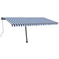 Miniatyrbillede 4 af 11: vidaXL markise m. LED+vindsensor 400x300 cm automatisk blå og hvid -  Markiser