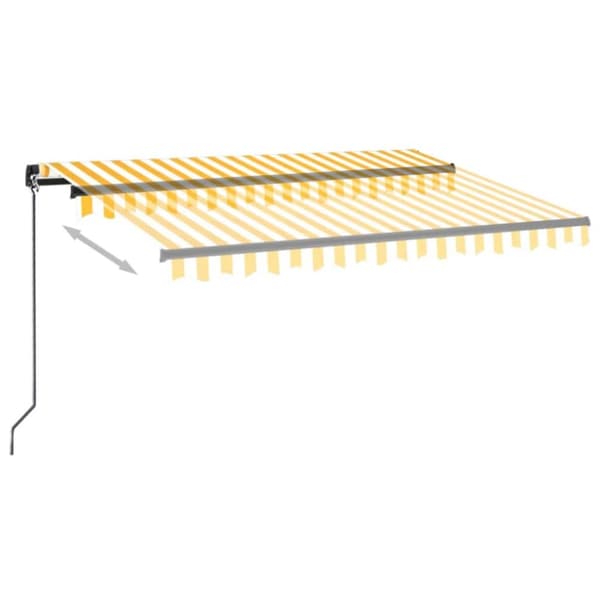 vidaXL markise m. LED-lys 350x250 cm manuel betjening gul og hvid - Markiser
