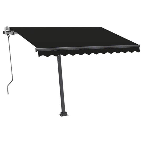 vidaXL Markis manuellt infällbar med LED 350x250 cm antracit -  Markiser