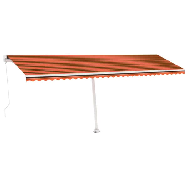 vidaXL Fristående markis manuellt infällbar 600x300 cm orange/brun - Markiser